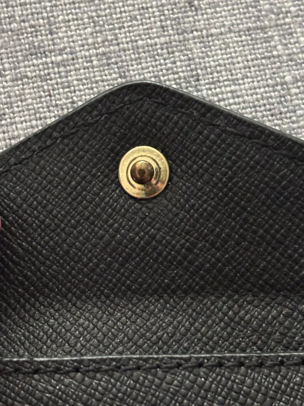 Michael Kors Saffiano Leather Mini Envelope Coin Pouch Keychain Wallet Black